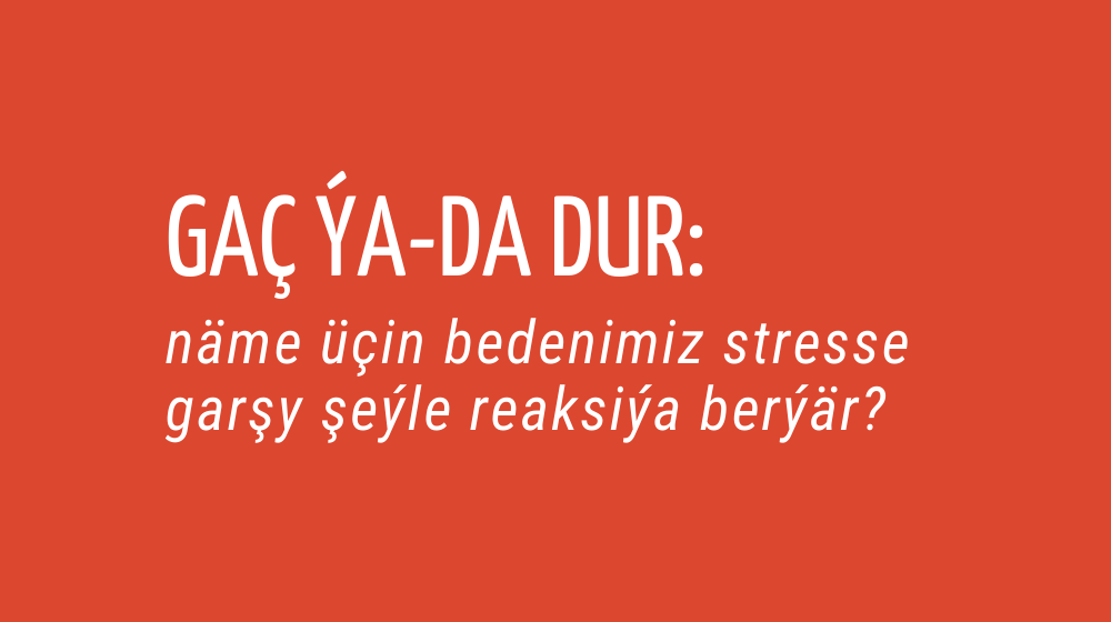 Gaç ýa-da dur: näme üçin bedenimiz stresse garşy şeýle reaksiýa berýär?