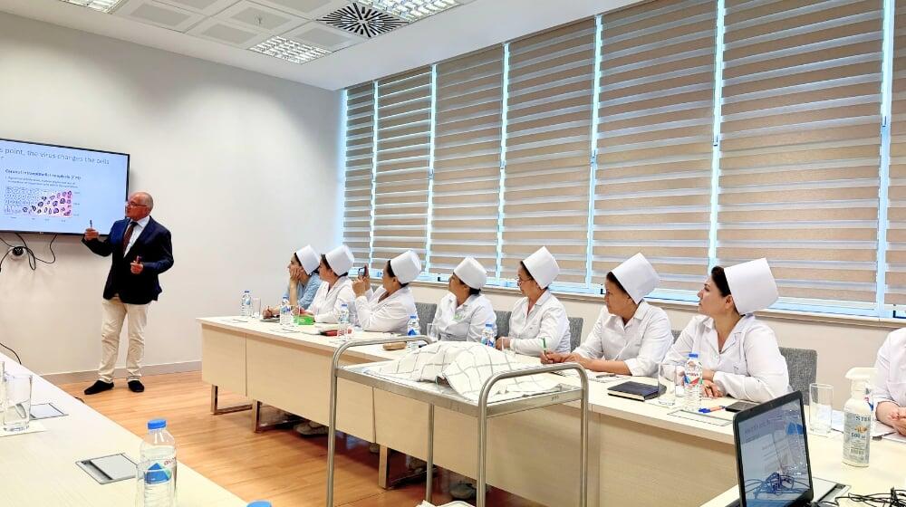 A group of doctors in the lecture