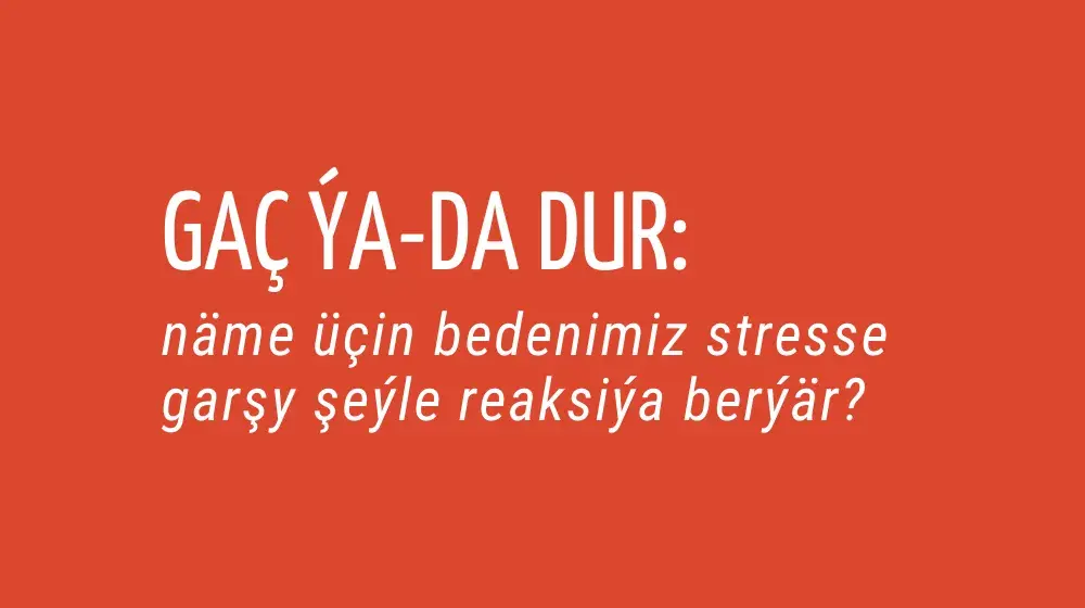 Gaç ýa-da dur: näme üçin bedenimiz stresse garşy şeýle reaksiýa berýär?